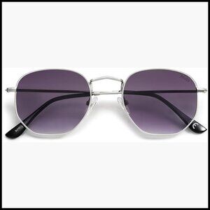 Square Polarized Sunglasses with Metal Frame and TAC Lenses